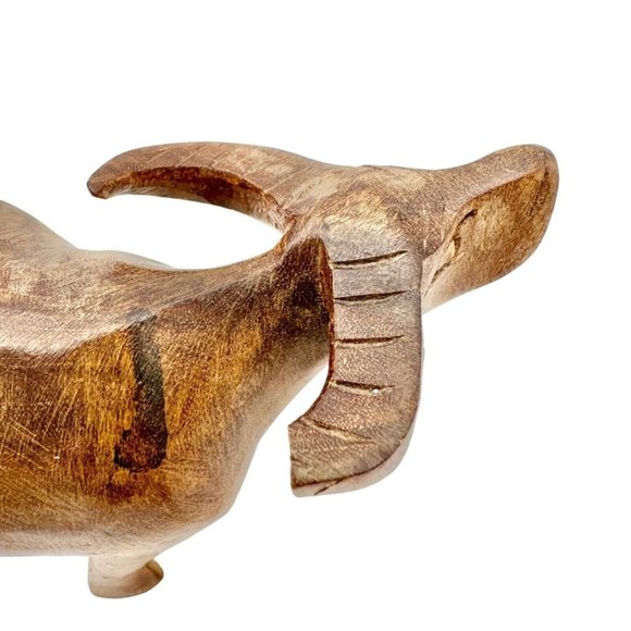 Set of 3 Wooden Animal Figures Elephant Ox Antelope Hand Carved in Kenya - Picture 8 of 16